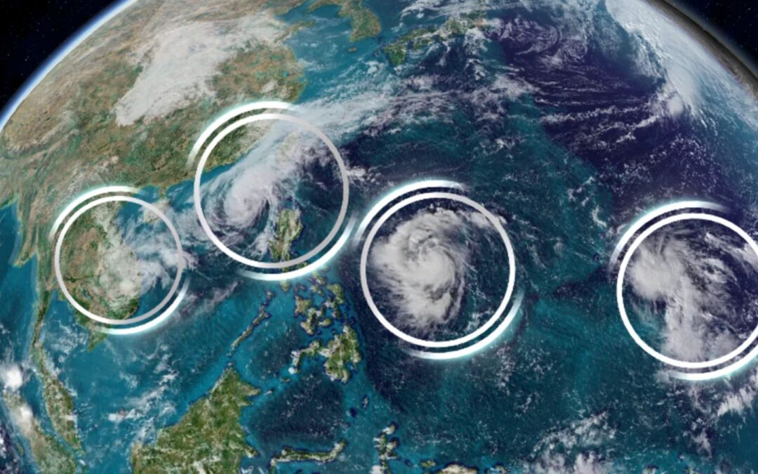 Nightmare for Philippines as Four Storm Systems Simultaneously Spiral in Direction of Philippines